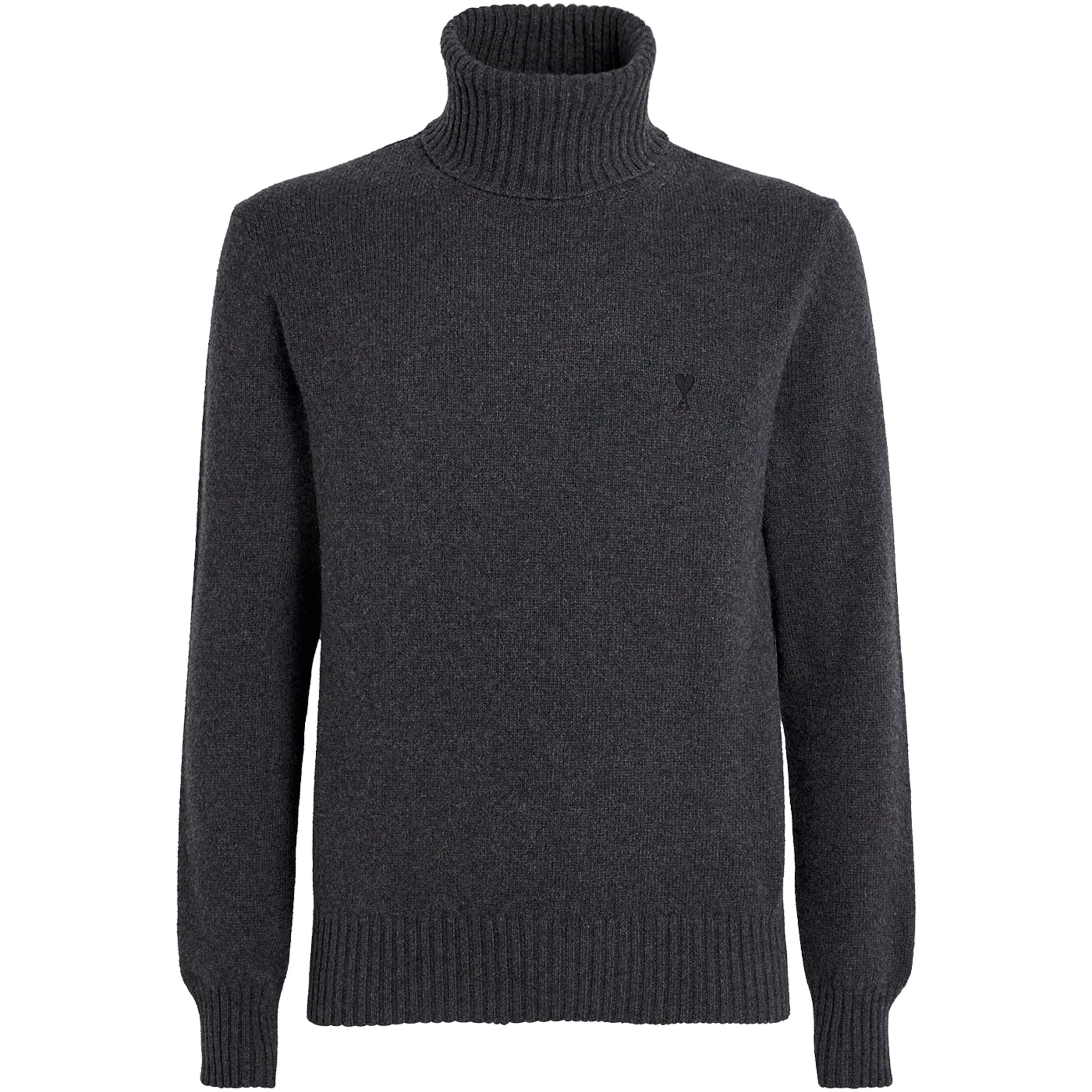 Black Cashmere-Wool Ami de Coeur Rollneck Sweater