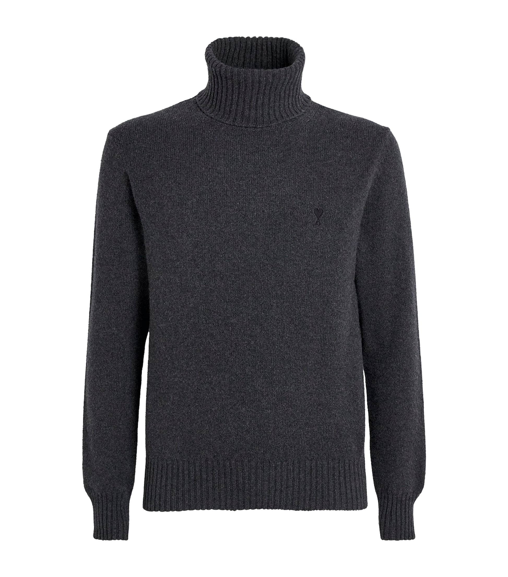 Black Cashmere-Wool Ami de Coeur Rollneck Sweater
