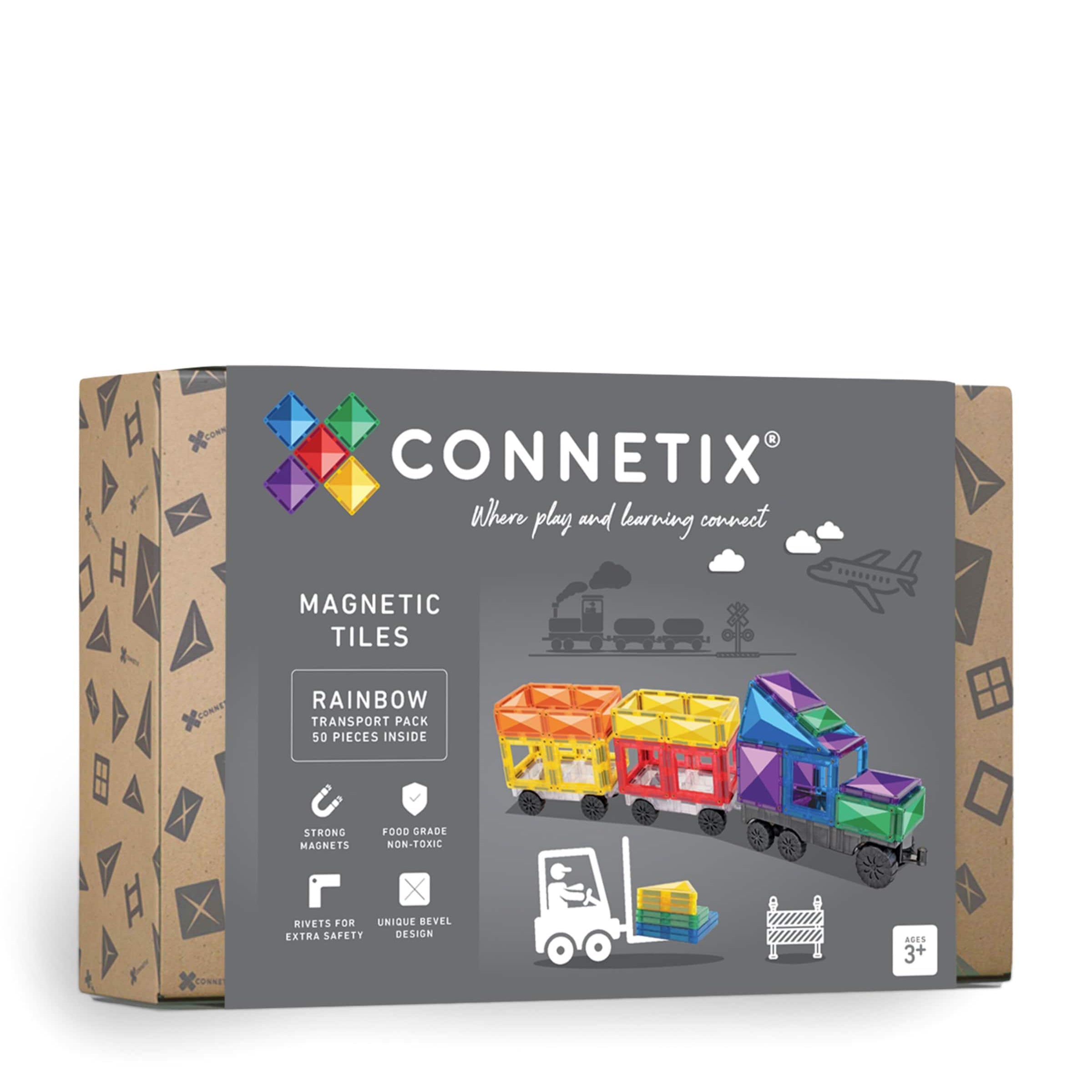 Connetix Tiles Rainbow Transport Pack Play Set