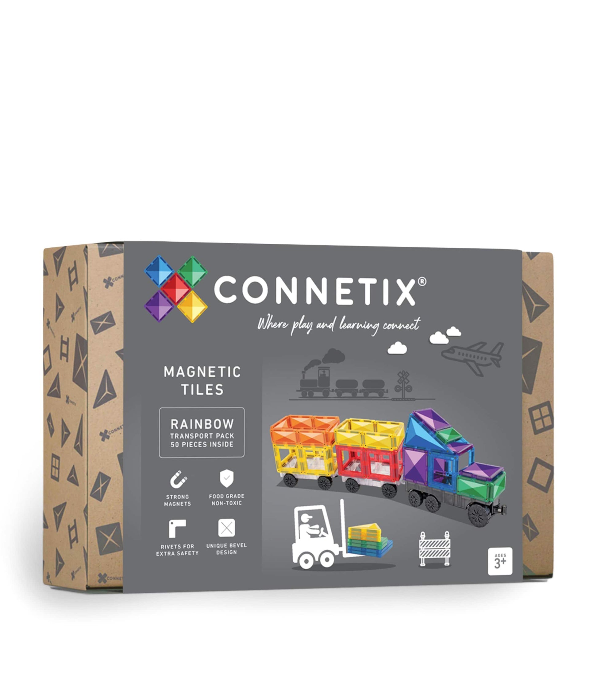 Connetix Tiles Rainbow Transport Pack Play Set