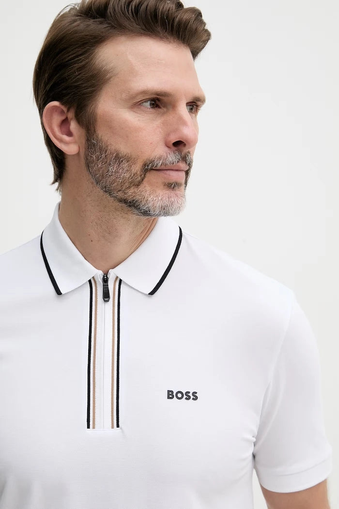 BOSS Green erkek pamuk elastan polo yaka tişört