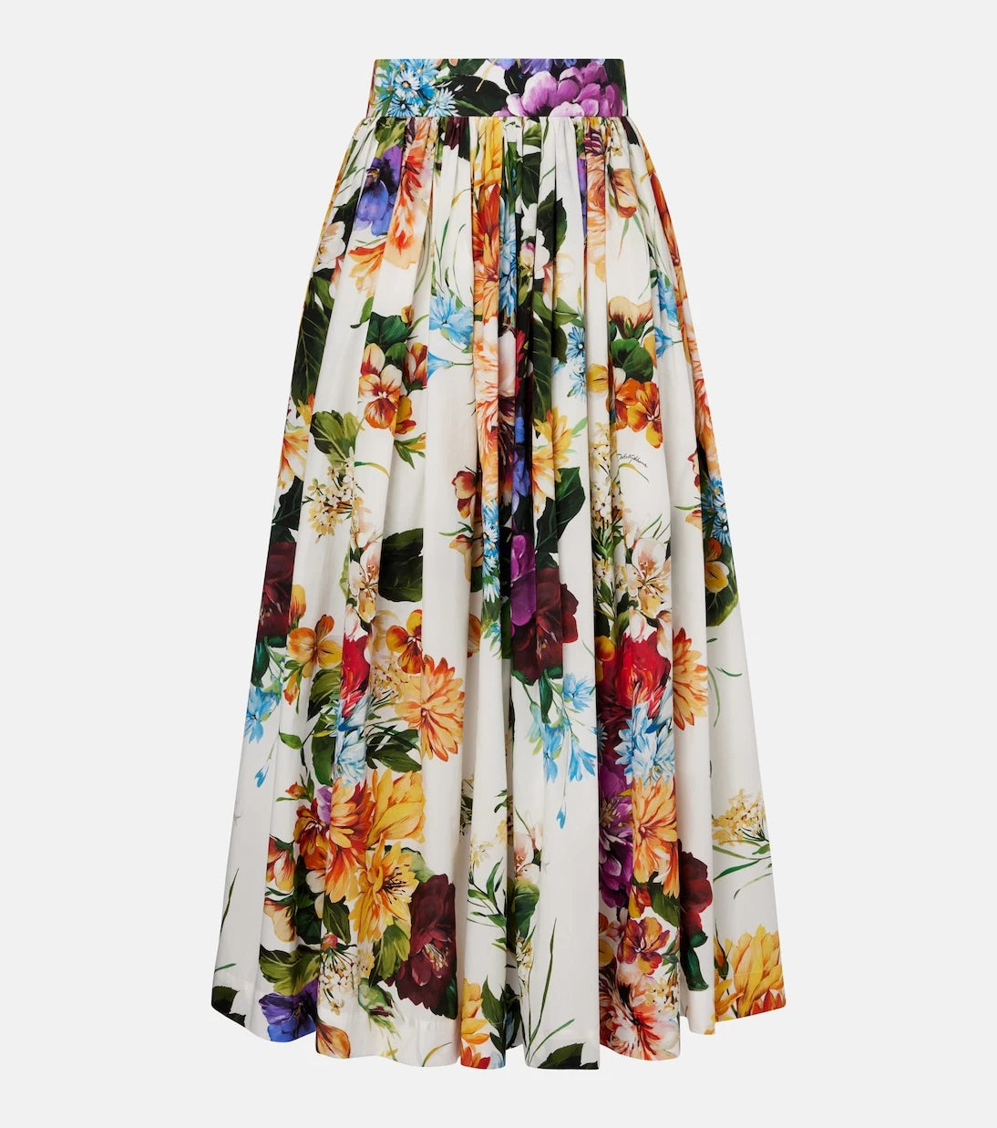 Dolce&Gabbana - Floral gathered cotton maxi skirt