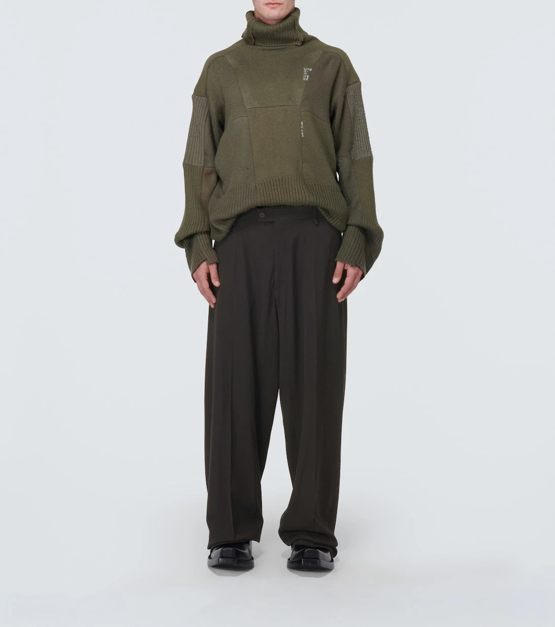 Balenciaga - بنطال واسع الساقين بتصميم سكايتر من مزيج الصوف