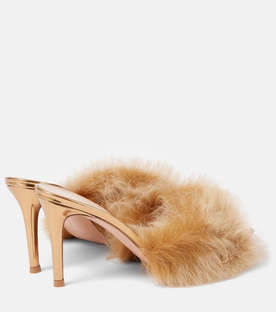 Gianvito Rossi - Pointy shearling-trimmed leather mules