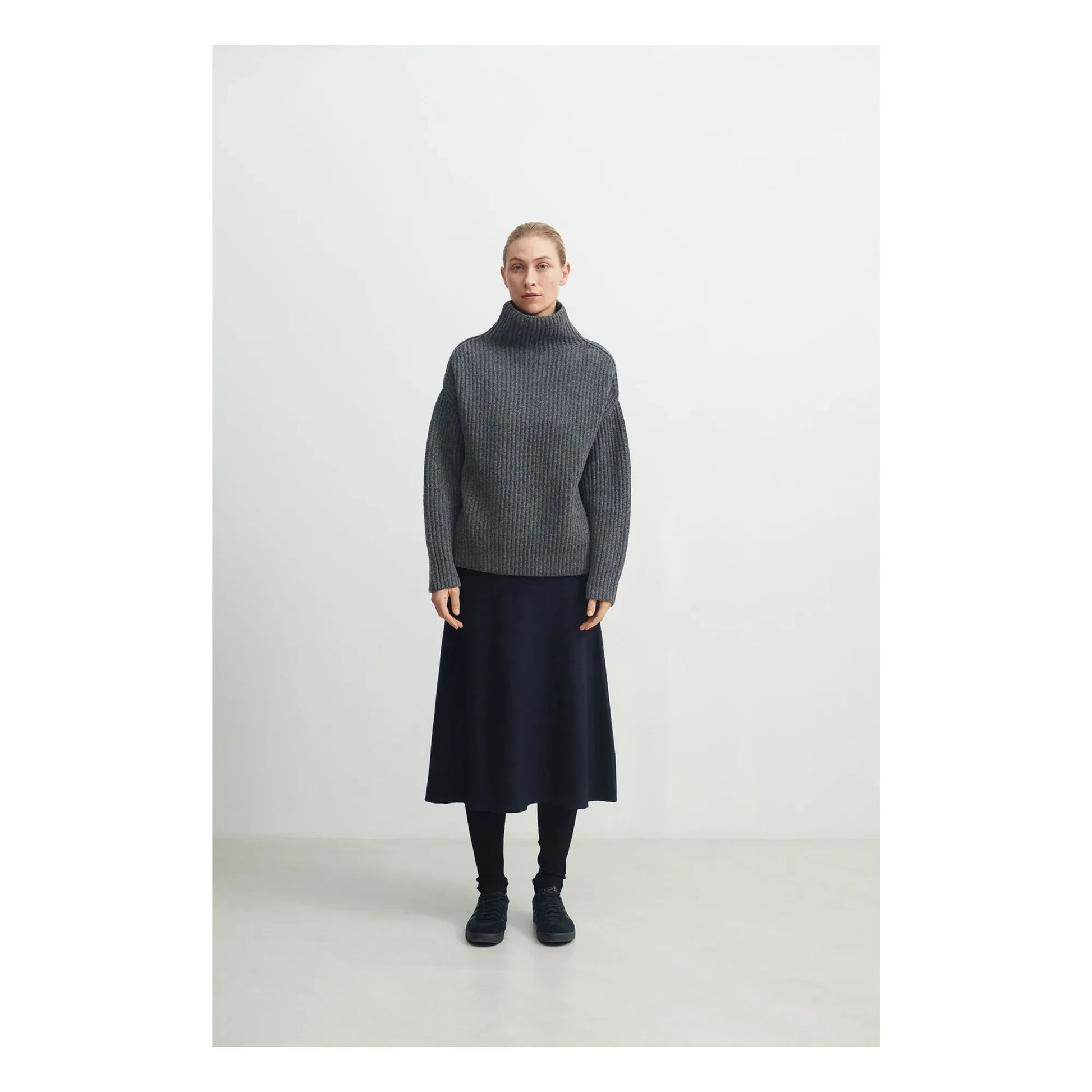 FUB - Rib Lamb Wool Sweater - Women's Collection | Grey