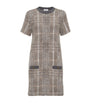 Brunello Cucinelli White Wool-Blend Checked Mini Dress
