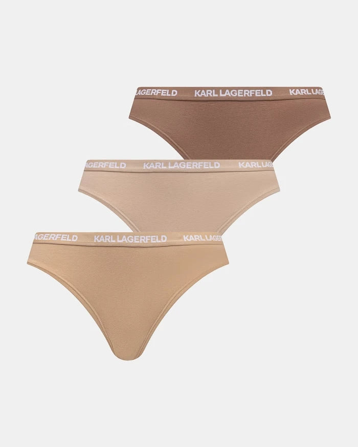 Karl Lagerfeld kadın pamuklu tanga 3'lü set