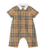 Burberry Kids Cotton Check Playsuit (1-18 Months)