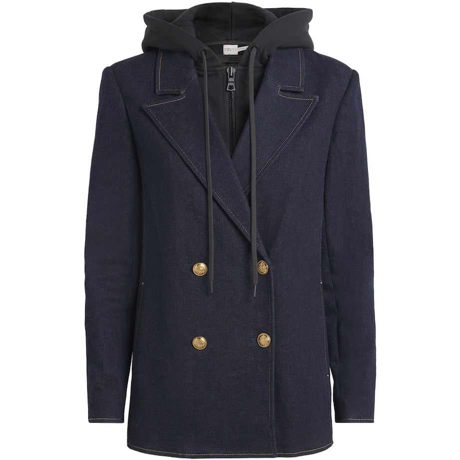 Alice+Olivia Black Denim Hoodie-Insert Jordan Blazer