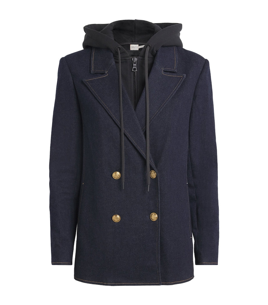 Alice+Olivia Black Denim Hoodie-Insert Jordan Blazer