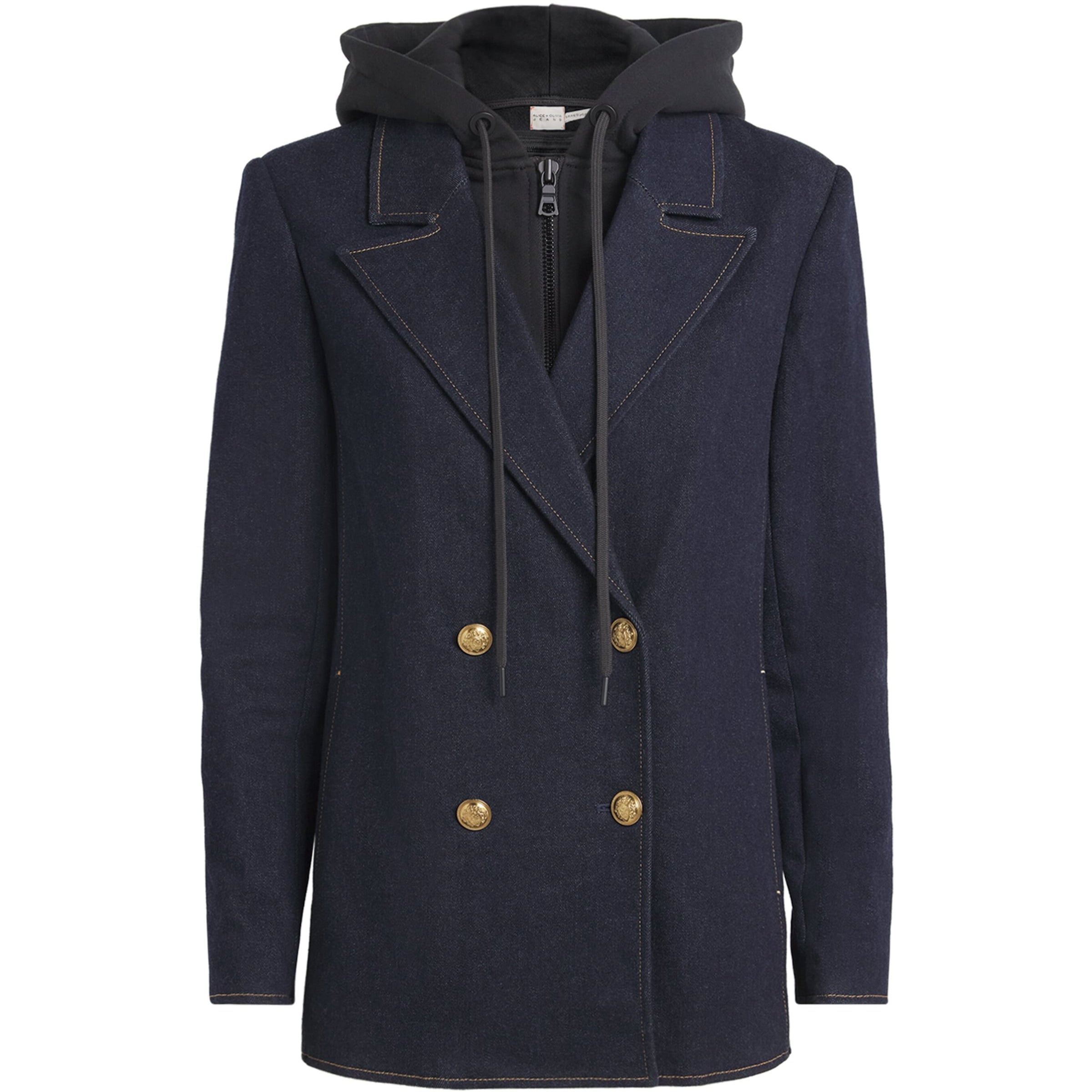 Alice+Olivia Black Denim Hoodie-Insert Jordan Blazer