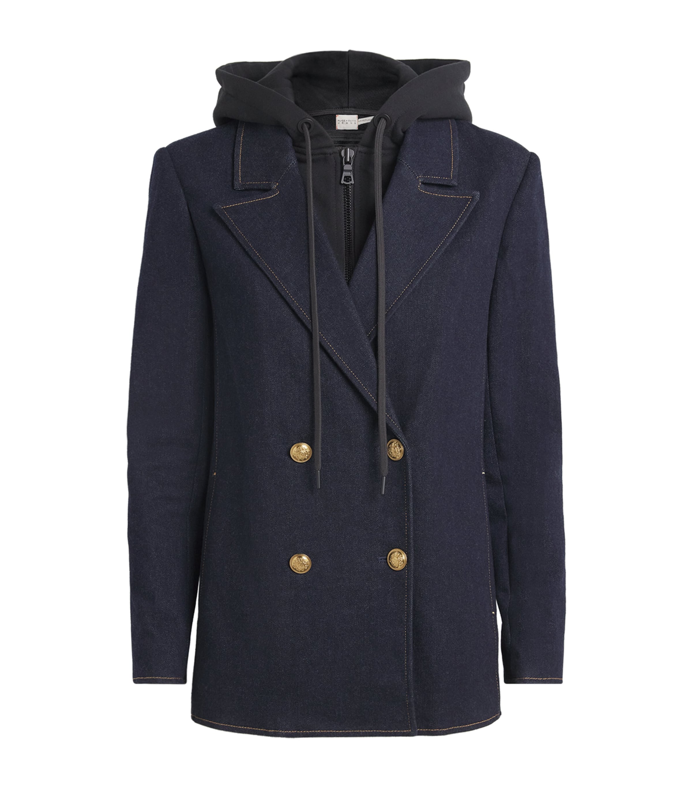 Alice+Olivia Black Denim Hoodie-Insert Jordan Blazer