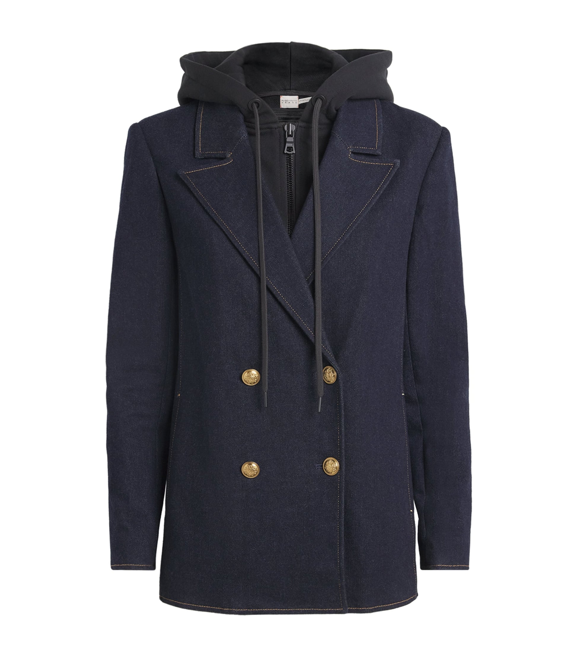 Alice+Olivia Black Denim Hoodie-Insert Jordan Blazer