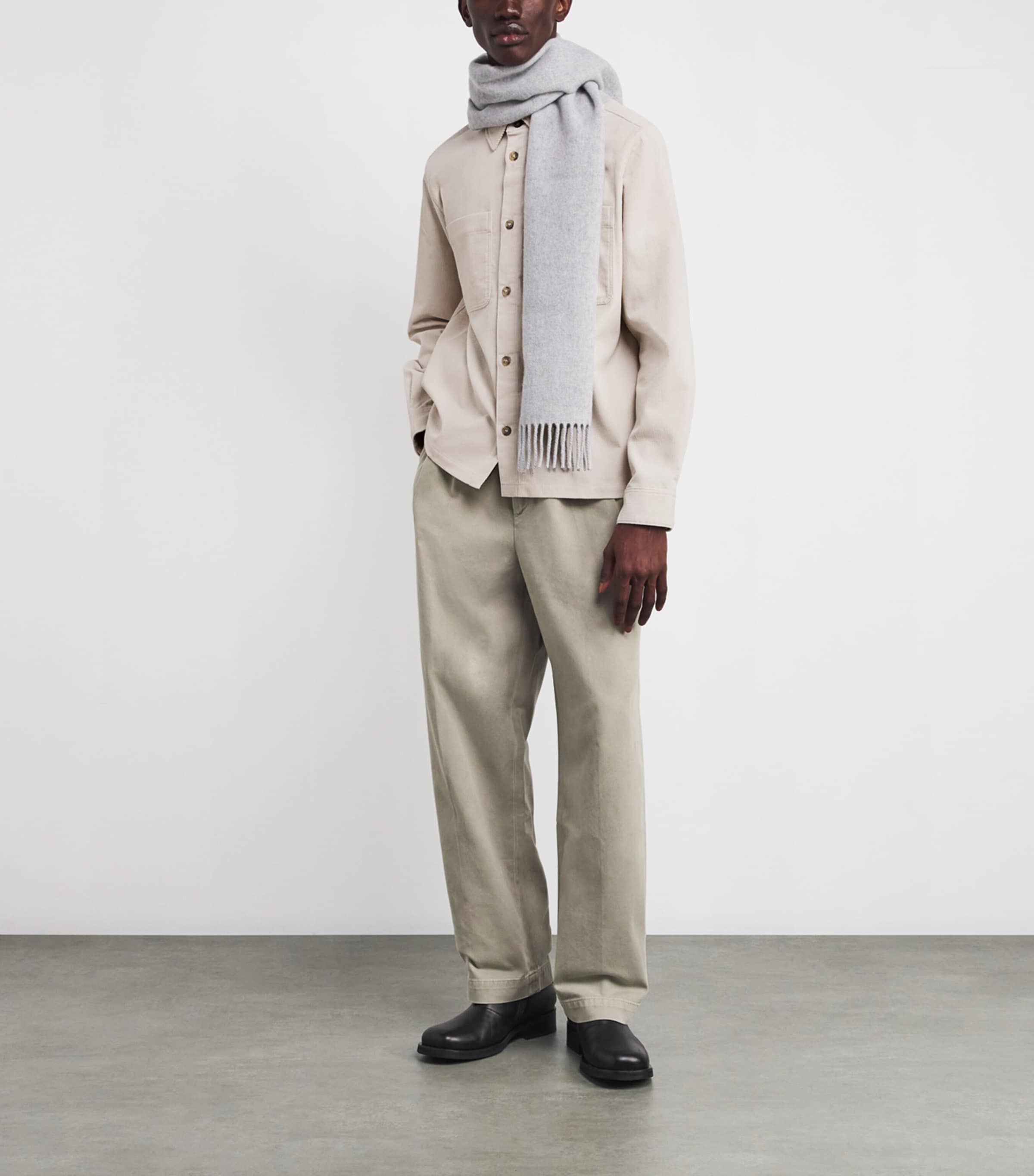 A.P.C. White Cotton Corduroy Leon Overshirt