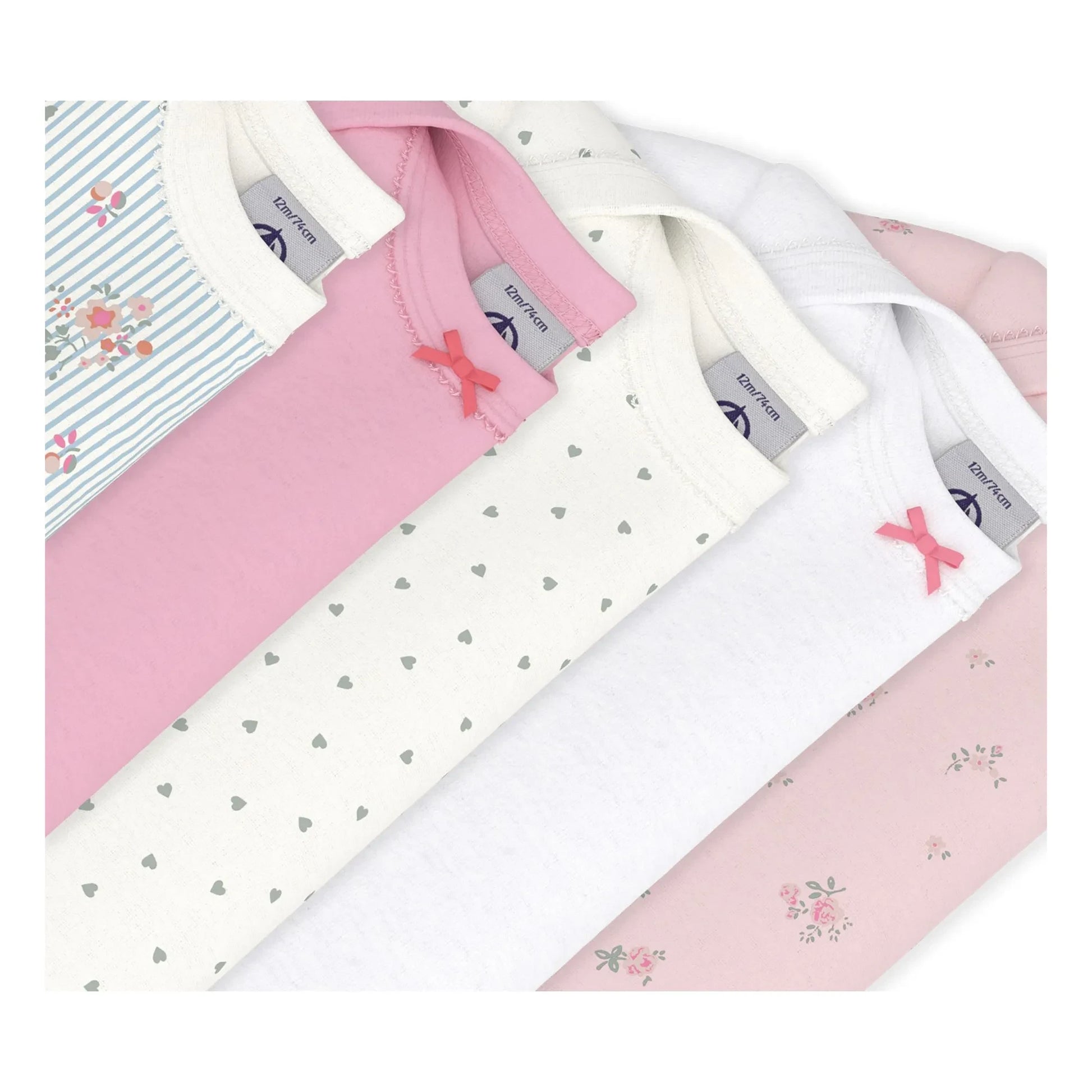 Petit Bateau - Batch 5 Flowered Bodies | Pink