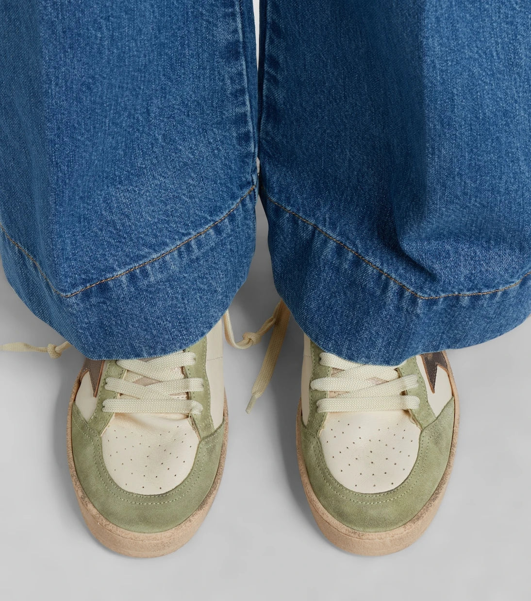 Golden Goose - Ball Star suede-trimmed leather sneakers
