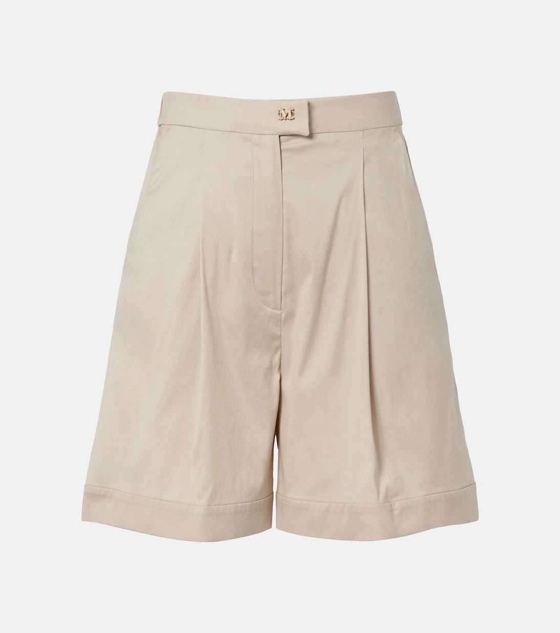Max Mara - Medeola pleated cotton-blend Bermuda shorts