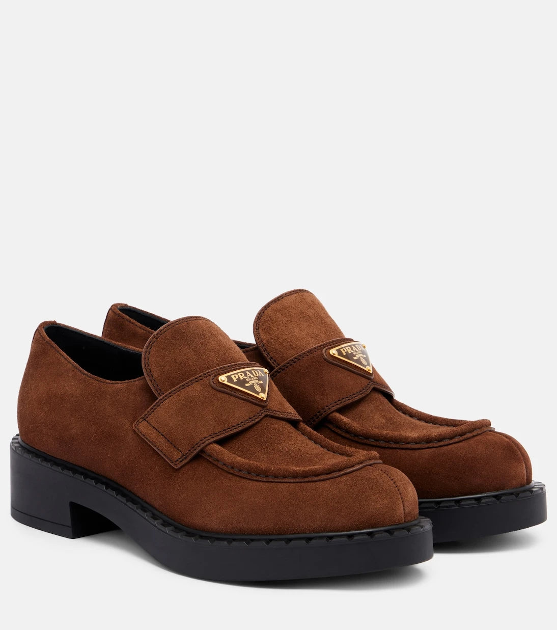Prada - Chocolate suede loafers