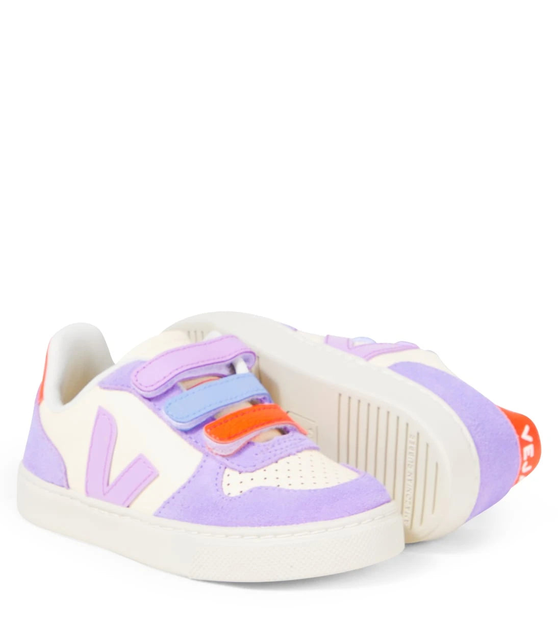 Veja Kids - V-10 suede-trimmed leather sneakers