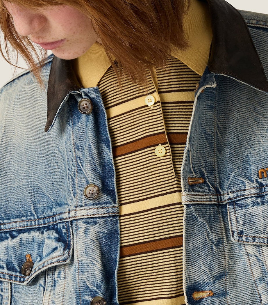 Turquoise Denim Blouson Jacket