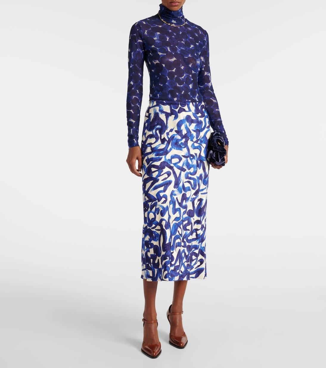 Dries Van Noten - Printed midi skirt