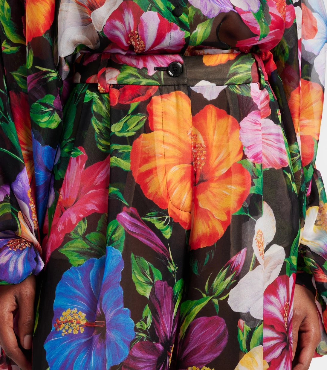 Dolce&Gabbana - Floral silk chiffon wide-leg pants