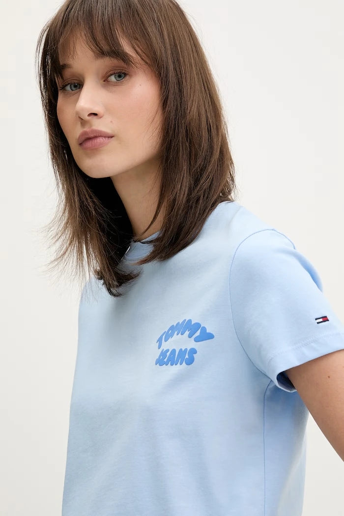 Tommy Jeans kadın pamuklu tişört