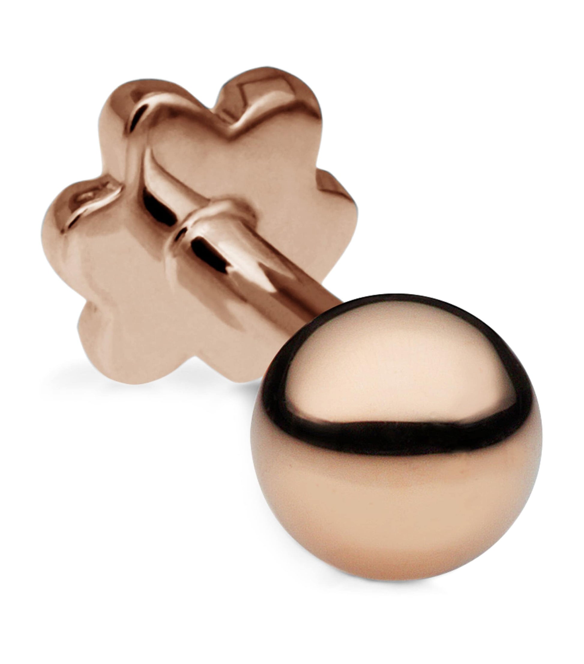 Rose Gold Ball Threaded Stud Earring (3mm)