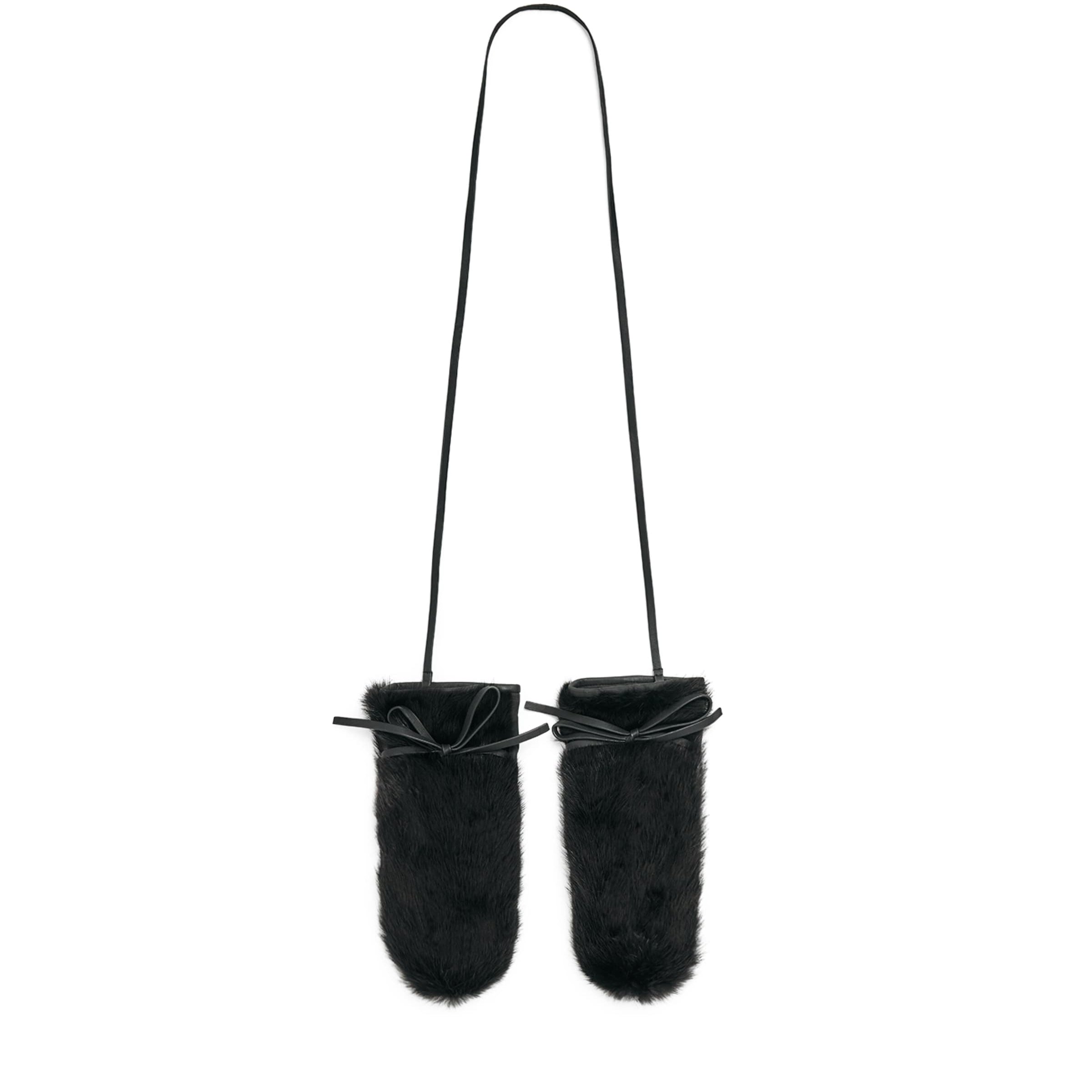 Yves Salomon Black Mink Fur-Leather Mittens