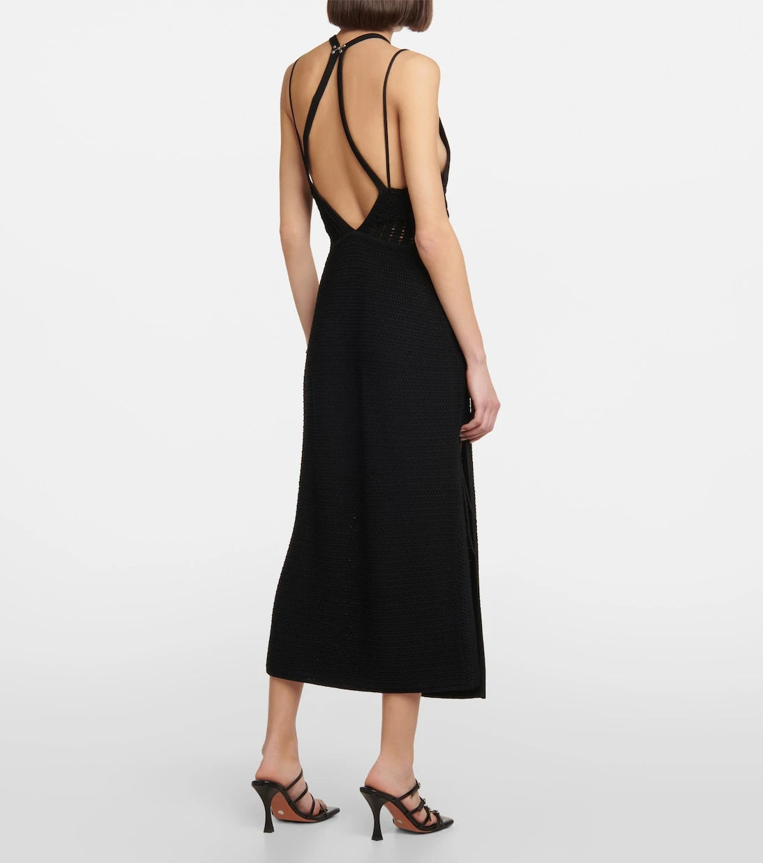 Dion Lee - فستان ميدي كروشيه بياقة رسن