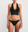 Black Ring-Gathered Crocodile Bikini