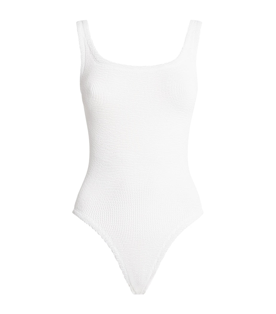 White Square-Neck Swimsuit