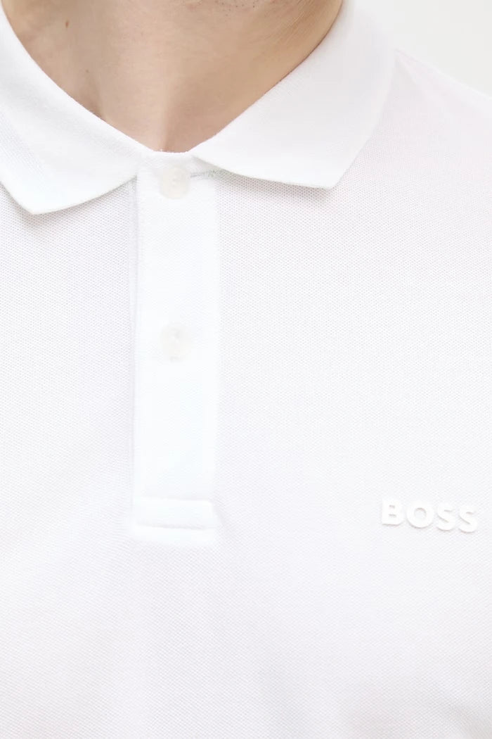 BOSS Green yaka detaylı erkek pamuklu tişört Pio 1