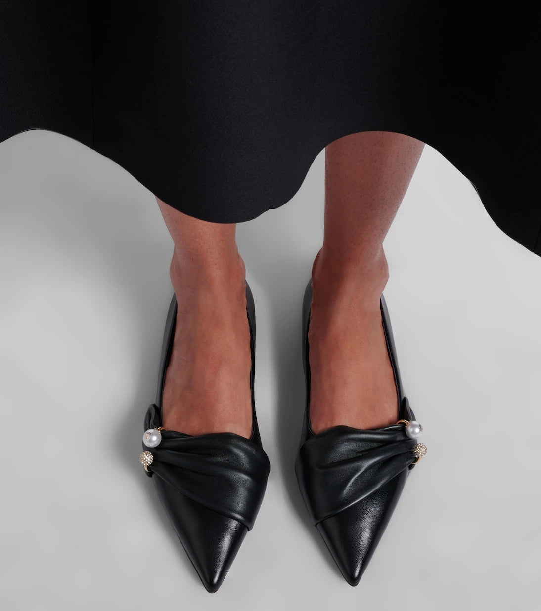 Jimmy Choo - Rafi embellished leather ballet flats