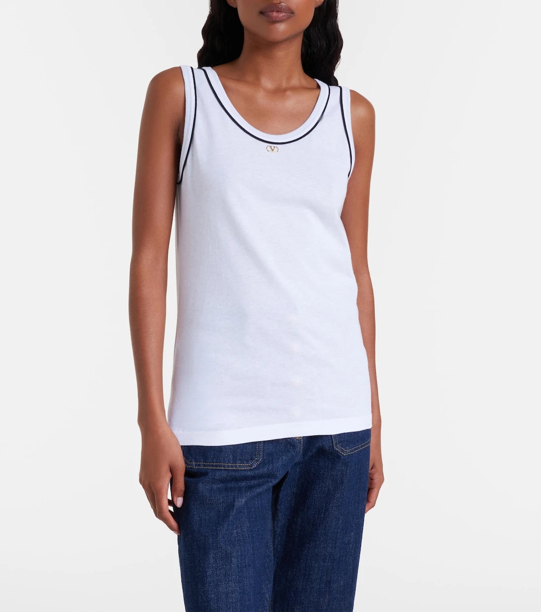 Valentino - VLogo cotton jersey tank top