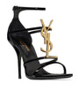 Saint Laurent Black Leather Cassandra Sandals 110