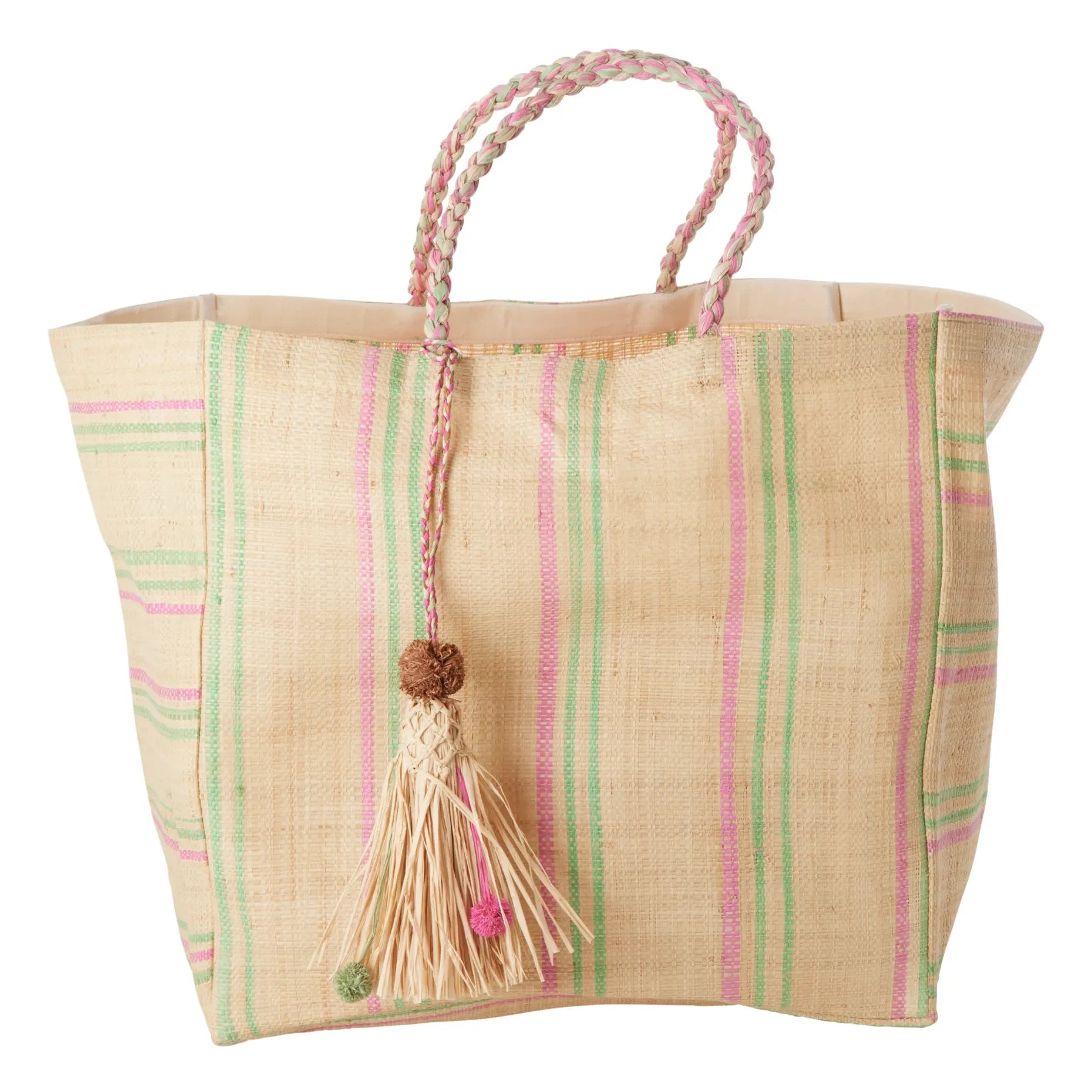 Rice - Raffia Shopping bag | Pink