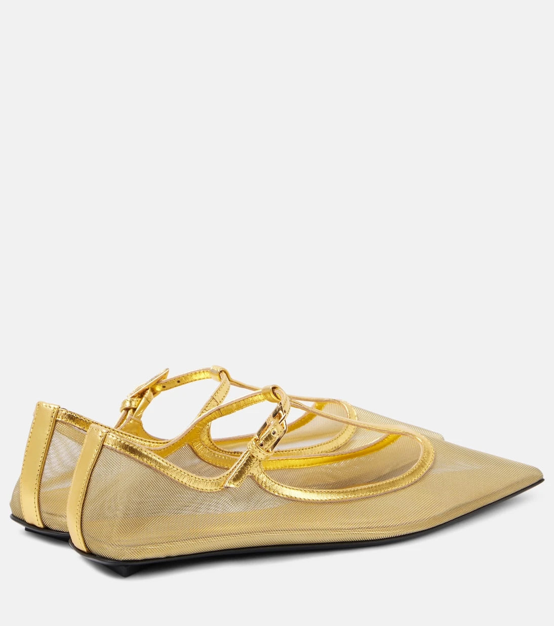 The Attico - Juno mesh Mary Jane flats