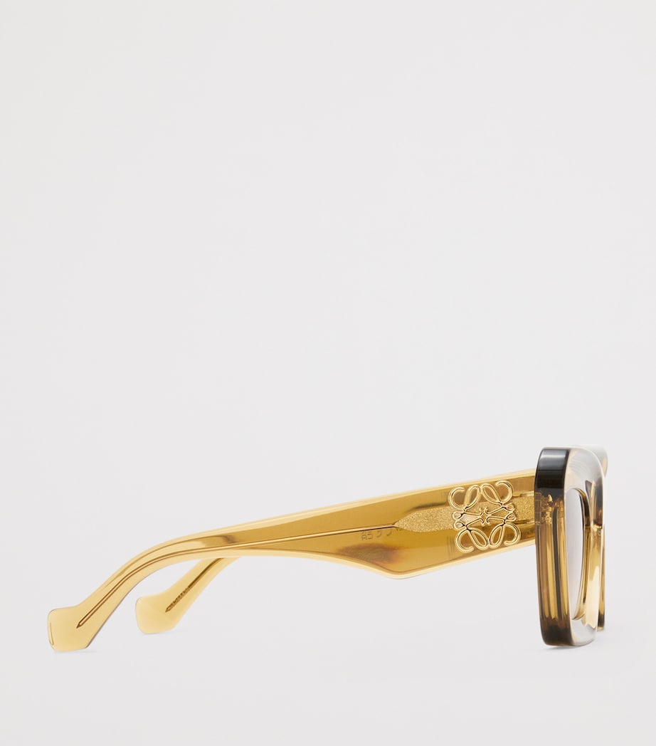 LOEWE Green Bevelled Cat Eye Sunglasses