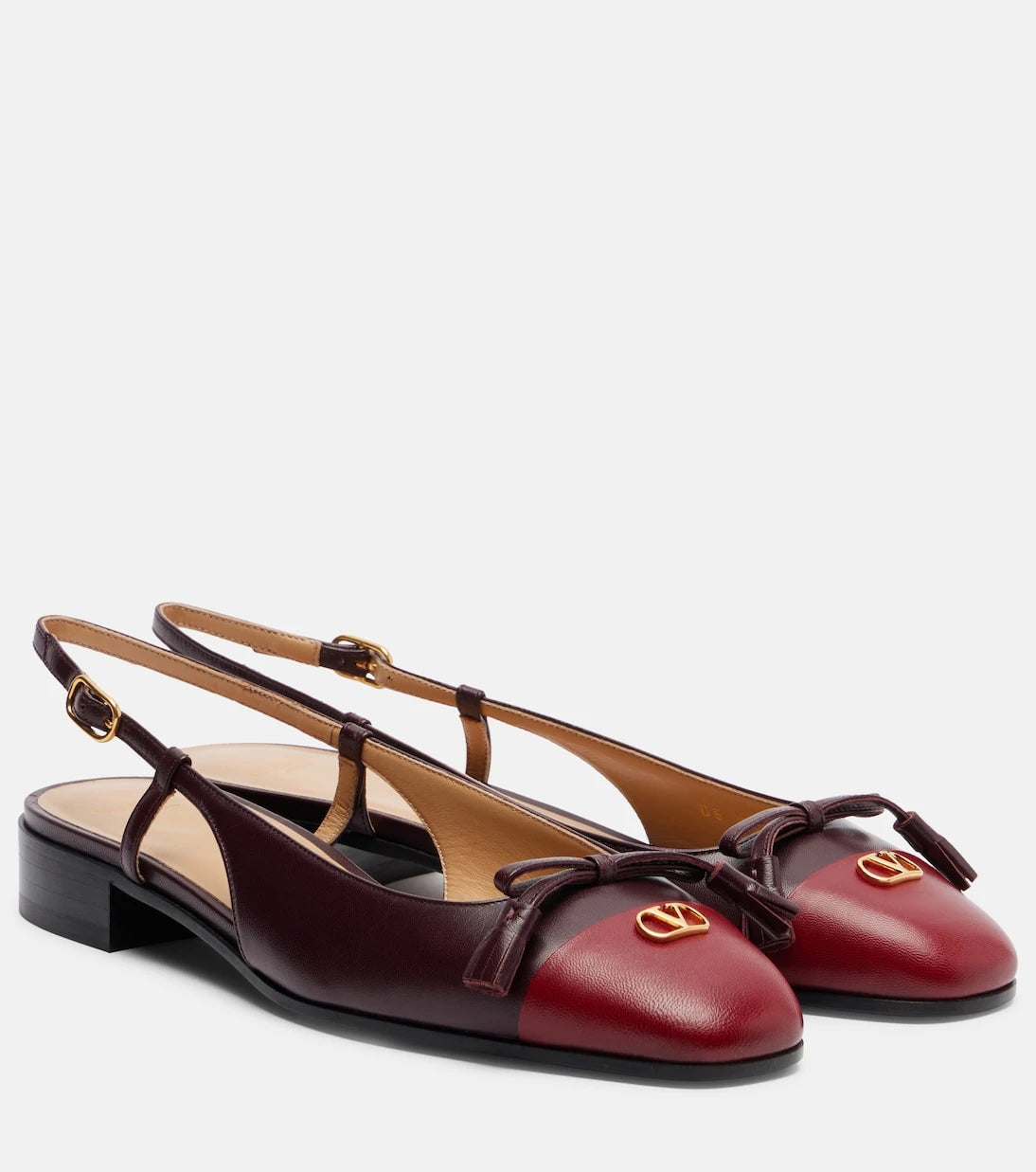 Valentino Garavani - Valet Du Roi leather slingback ballet flats