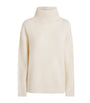 Soft Goat White Cashmere Rollneck Boyfriend Sweater