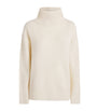 Soft Goat White Cashmere Rollneck Boyfriend Sweater