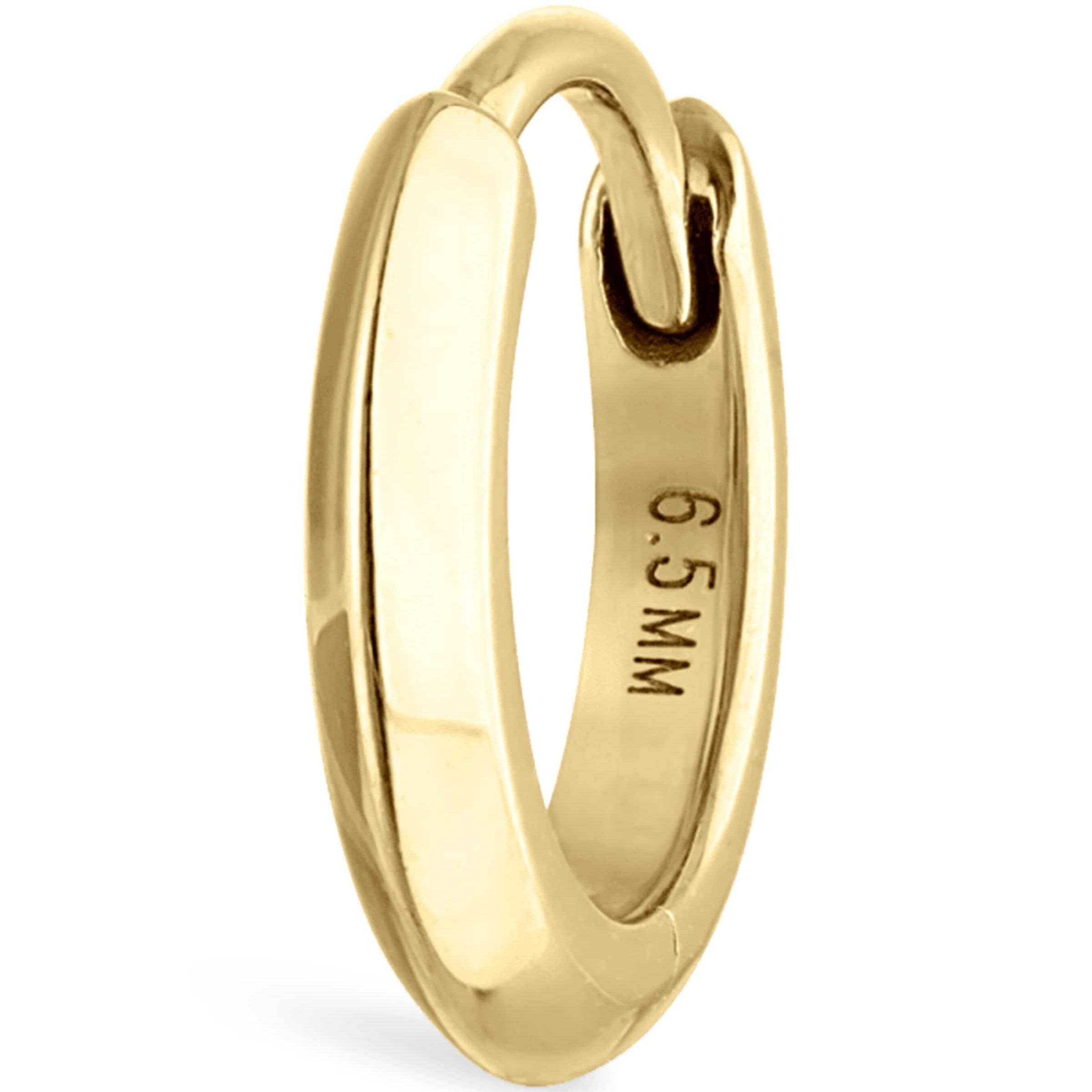 Faceted Metal Vertex Single Hoop Earring (6.5mm)