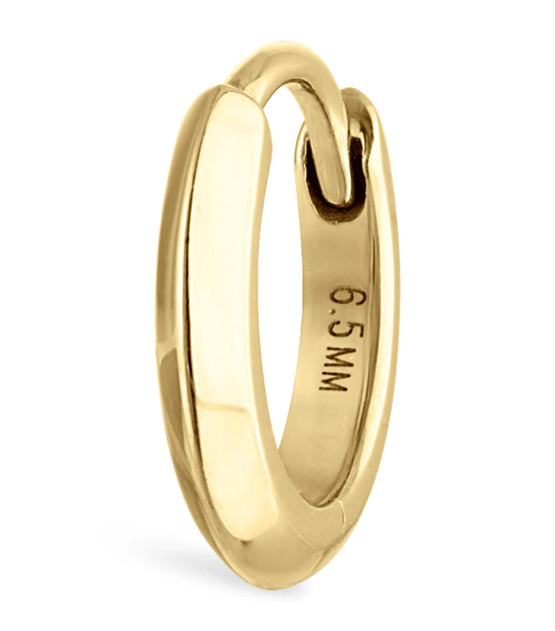 Faceted Metal Vertex Single Hoop Earring (6.5mm)