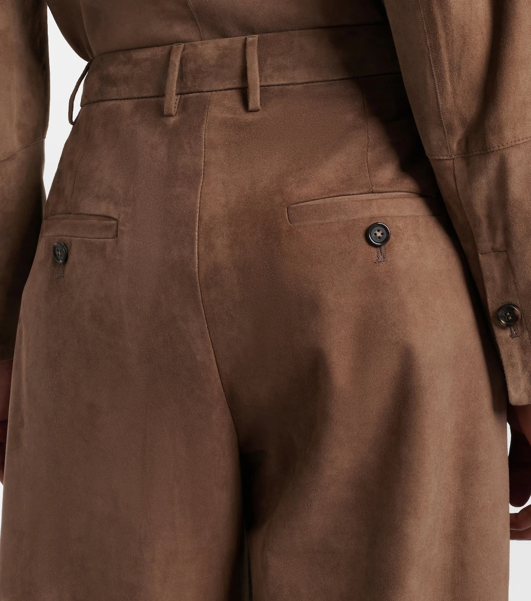 بنطلون 'S Max Mara Brando بقصة ساق عريضة وخصر مرتفع من الشمواه