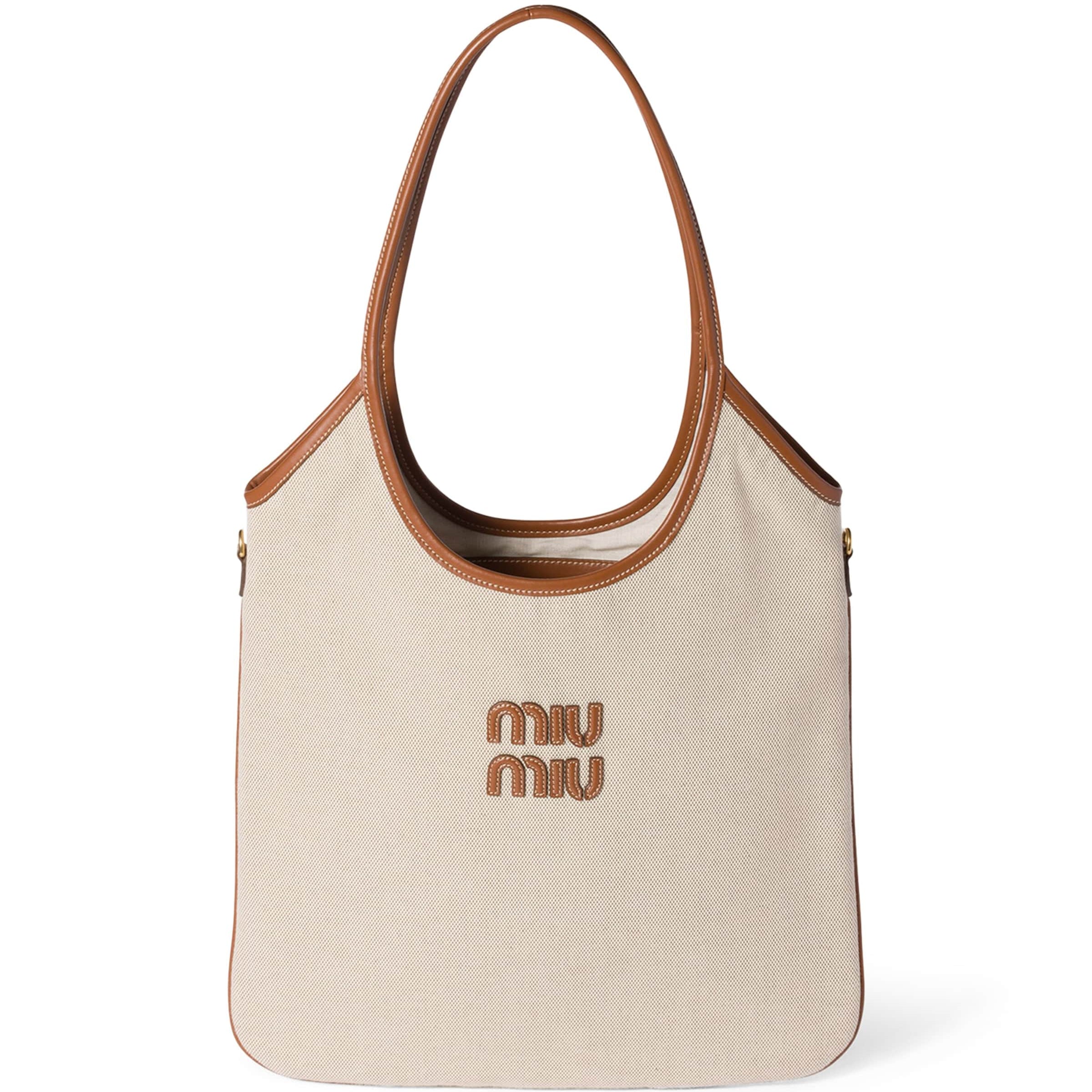 Neutral Canvas-Leather Ivy Tote Bag