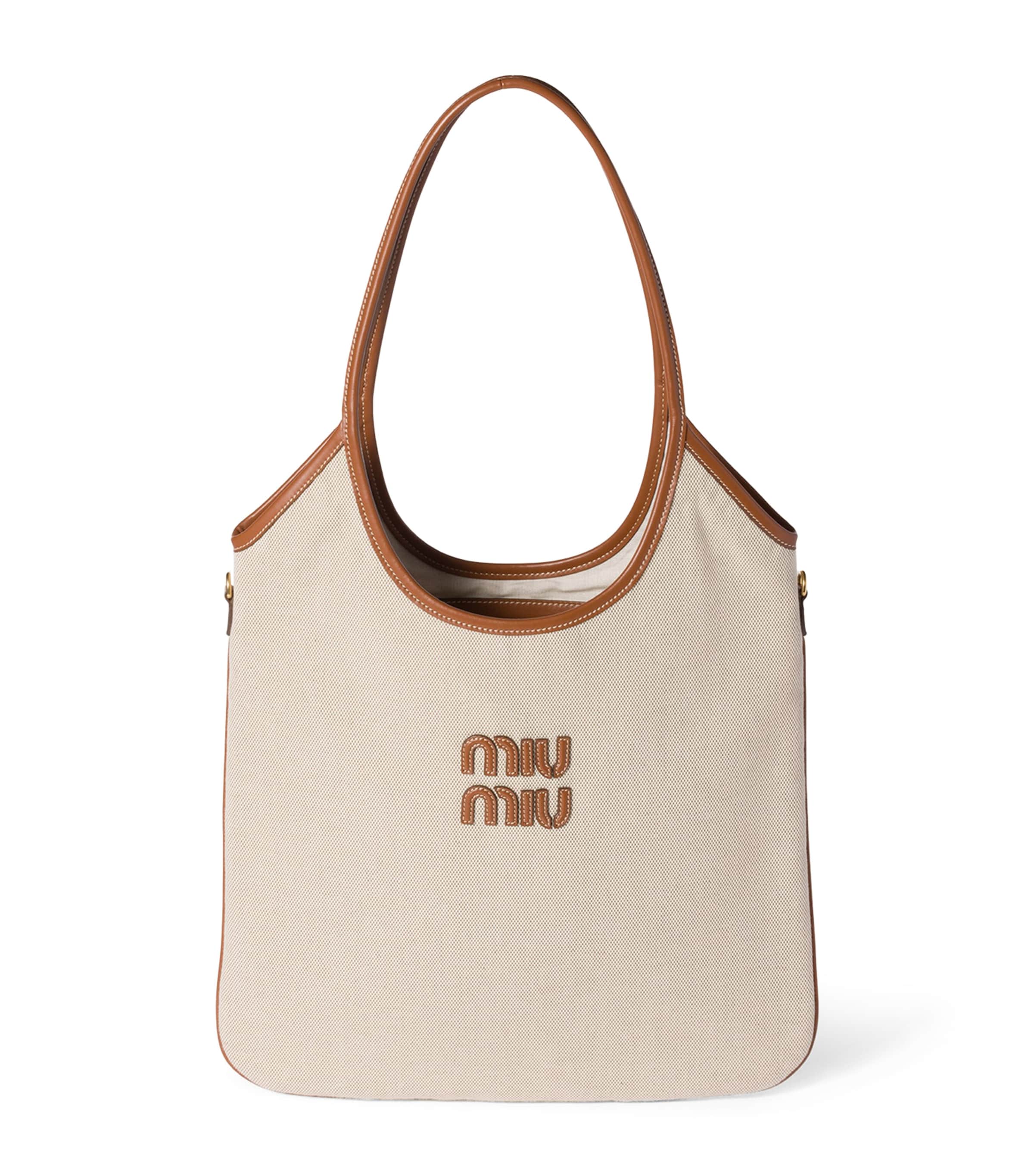 Neutral Canvas-Leather Ivy Tote Bag