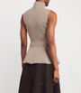 Róhe Black Wool-Cashmere Sleeveless Peplum Top