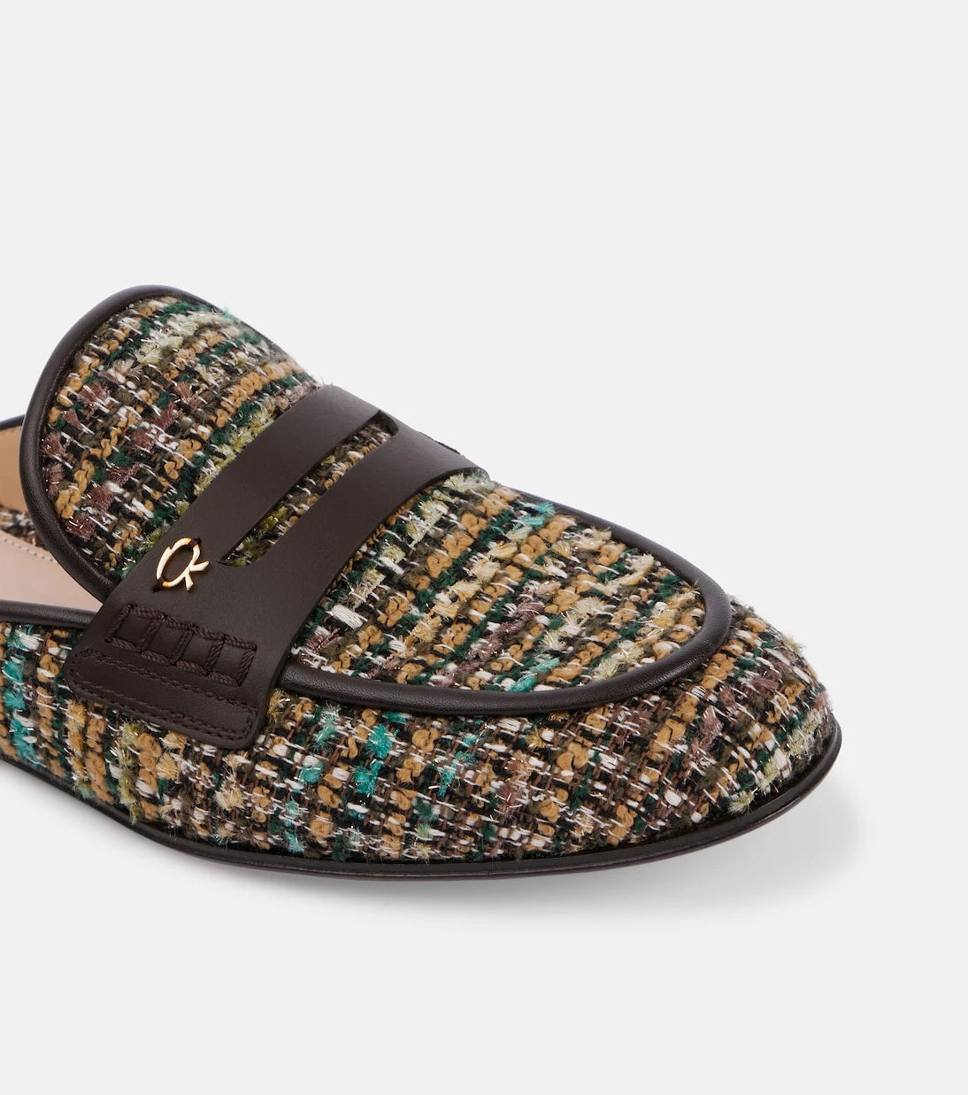 Gianvito Rossi - Leather-trimmed bouclé mules
