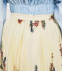 Yellow Floral Pleated Maxi Skirt